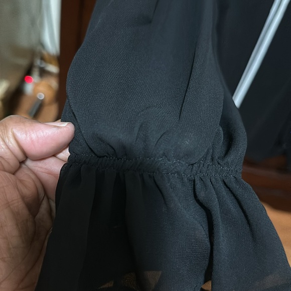 Long  sleeve white collar with tie - Picture 4 of 4